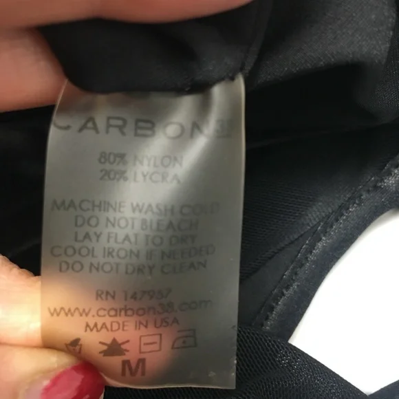 Carbon38 Black Shine Balance Sports Bra Mesh Trim - Picture 8 of 10